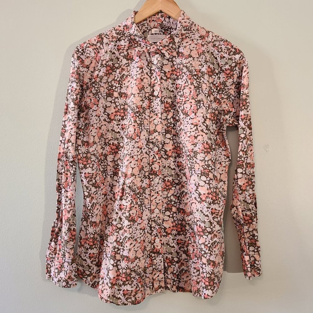 Ann Taylor Loft Softened Floral Button Down Shirt
